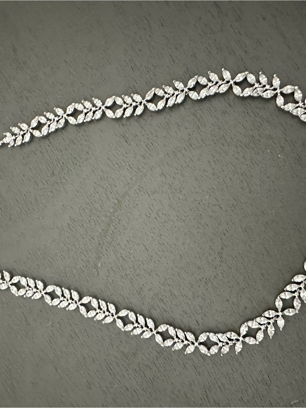 Kendra Scott Silver Leaf Crystal Necklace